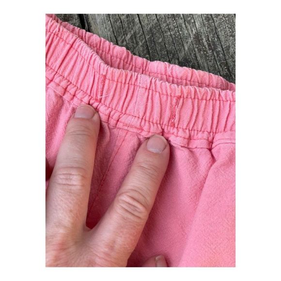 Vintage 80s 90s High Waist Shorts Bubblegum Pink Handpainted Floral - Picture 7 of 9